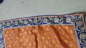 Beautiful Red &amp; Orange Saree with Embellished Bord