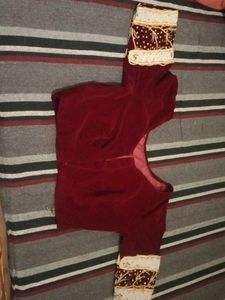 Velvet Blouse with Embellished Sleeves