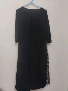 Black Kurta with Desert Print