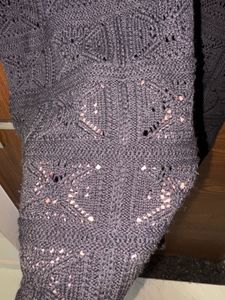 Black Crochet Button-Up Shirt