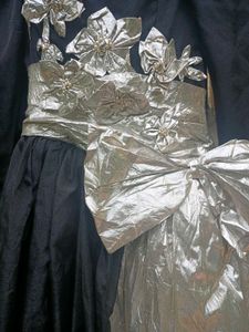 Vintage Couture Black &amp; Silver A line Gown