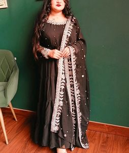Black Gown With Dupatta And Pant