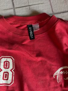 Red Graphic T-Shirt with Football Print