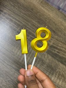 Gold Number 18 Birthday Cake Candles 🕯️✨
