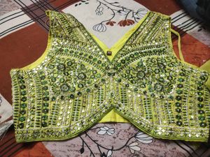 Embroidered Green Blouse and palzoo with sharg