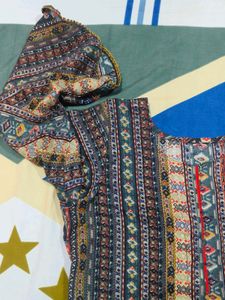 Boho Print Bell Sleeve Kurta