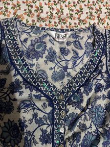Bohemian Blue &amp; White Mini Dress