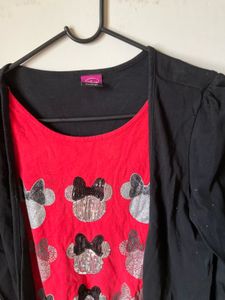 Cute Minnie Mouse Sequin Top
