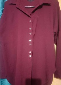 Elevate Women's Solid Maroon Shirt