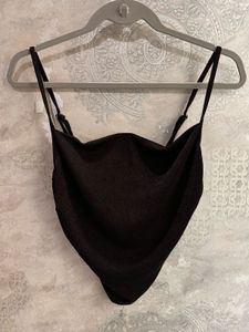 Sleek Black Strap Top