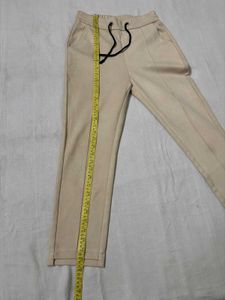 Korean Beige Drawstring Pants