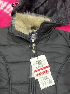 Black Hooded Winter Jacket