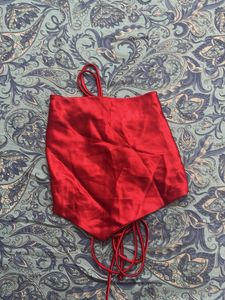 Red Tie-Back Crop Top