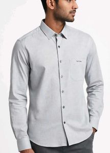 Men's Grey Button-Up Shirt