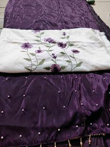 Elegant Purple Floral  suit,dress material