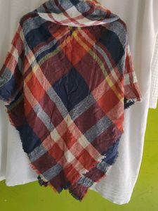 Cozy Plaid Poncho Scarf