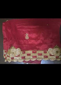 Elegant Red Embroidered Saree