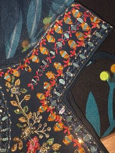 Embellished Teal Anarkali Dress gown