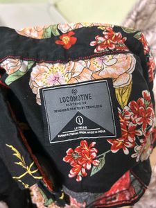 Men's Black Floral Print Shirt