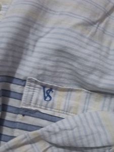 Oversized Blue Striped Button-Down Shirt