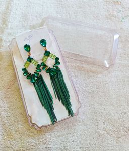 Emerald Drop Earrings(Green Colour)