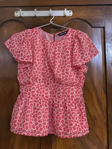Pink Floral Peplum Top