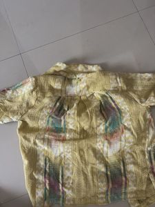 Yellow Patterned Short Sleeve Shirt
