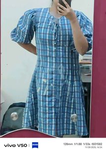 Blue Plaid Dress