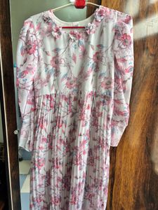 Floral Pleated Midi Dress