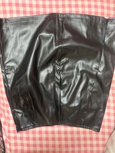 Black Faux Leather Mini Skirt