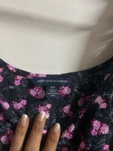 Chic Floral Print Peplum Top
