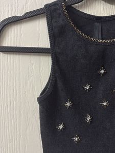 Y2k Beads Embellished Crop Top