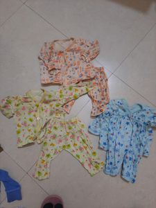 Baby Cotton Night Suit 3 Pairs