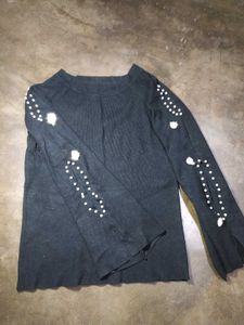 Stylish Black Embellished Top