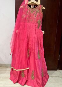 Brand New Hand Embroidered  Peach Gown