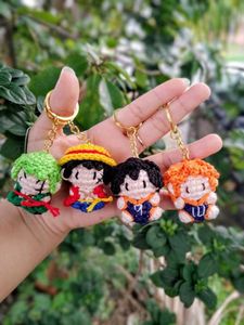 Crocheted Anime Character Keychains