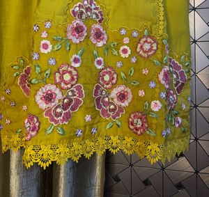 Fully Embroidered Yellow Kurta Set