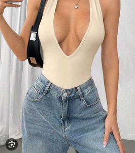 Nude Halter Neck Bodysuit