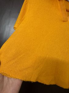 Mustard Ribbed Crop Top