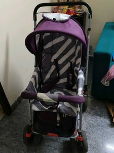 Purple & Gray Baby Stroller