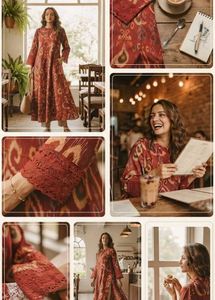 Stylish maroon Ikat Print Kurta