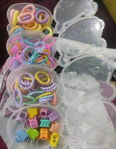 30+Cute Bear Hair Tie with Clip Organizer