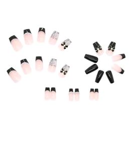 Vembley Elegant Black Pearl Press On Nails