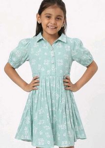 Charming Floral Print Dress for Girls