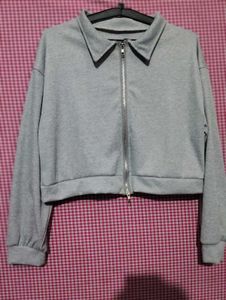 Grey Zip-Up Collared Jacket