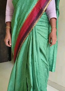 Beautiful Green Saree kasab border