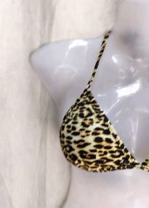 Leopard Print Bikini Top