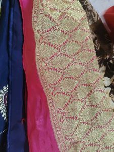Elegant Blue Silk Saree with Embellishments