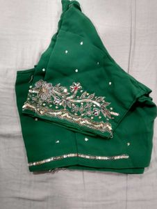 Emerald Green Sequined Saree