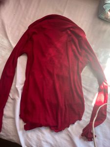 Stylish Red off shoulder Long Sleeve Top